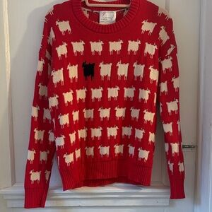 Warm & Wonderful Charming Red Sheep Pattern Sweater